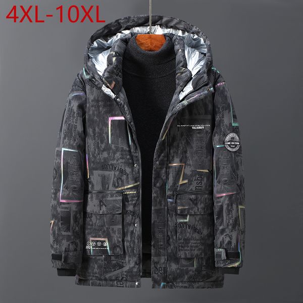 

men's jackets plus large size 10xl winter men jacket thicken warm parkas waterproof hooded coats windproof camouflage outerwear 221008, Black;brown
