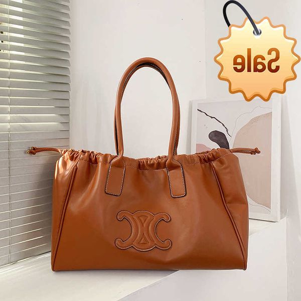 

designer bags small triumphal arch soft leather tote for women 2022 new fashion versatile drawstring large capacity portable shoulder bag fa