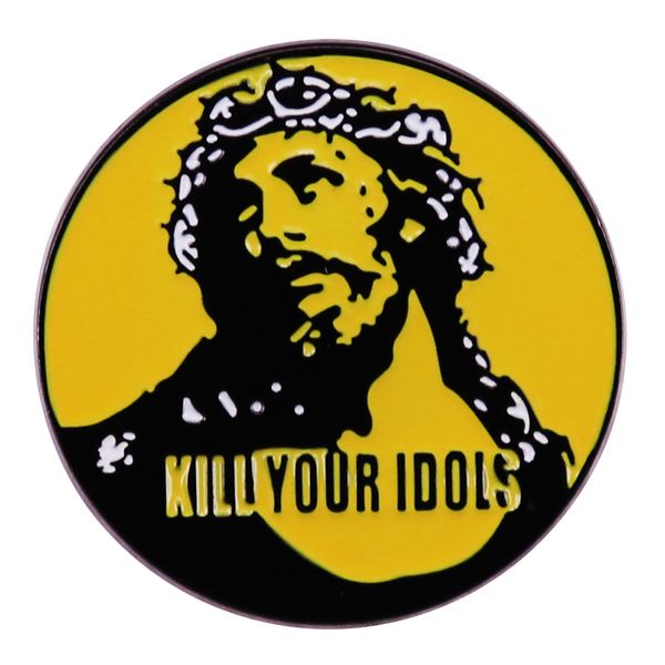 

kill x your idols jesus enamel pin brooch badge friend gift, Blue