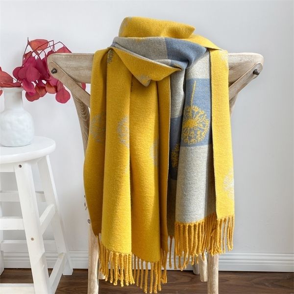 

scarves luxury cashmere scarf winter women pashmina shawls warm blanket wraps female foulard bandana brand thick scarves hijab 221010, Blue;gray