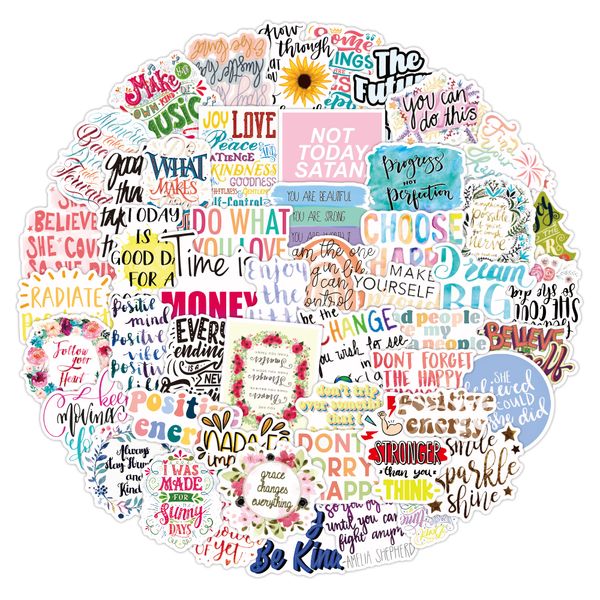 

50pcs inspirational quote cute waterproof viny graffiti stickers for fridge car motorcycle kids toys guitar suitcase decals