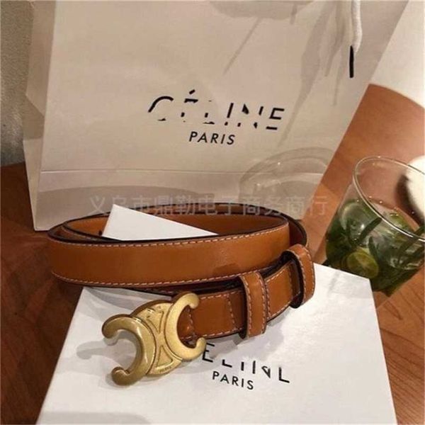 

belt celins designer selin womens belts triomphe thin belt gold smooth buckle black brown men women 7izh