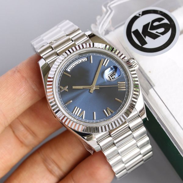 

Week Men's Watch DATE Automata 40mm Women's 36mm Watch Geneva Original 904L Stainless Steel Strap Waterproof Sapphire Mirror ST9 Hidden Aik Folding Buckle Root Beer lb
