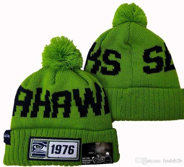 

beanie new seahawks sideline script cuffed hat pom women men sport knit hat all team knitted wool skull cap 1000 285b, Yellow