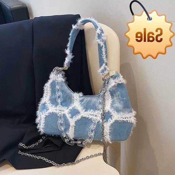 

designer bags triumphal arch denim underarm french stick 2022 new crcent hand cross pea shoulder bag factory direct sale