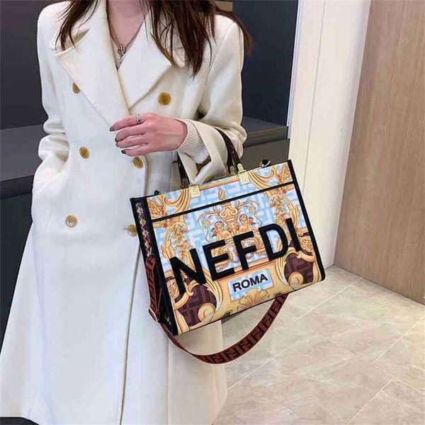 

60% off 2023 designer bag printing graffiti large capacity portable tote women's high-grade single messenger