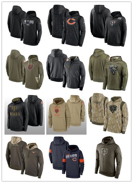 

football hoodie chicago''bears''men 2022 salute to service crucial catch, Black;red