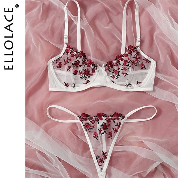 

pyjamas ellolace lingerie womens underwear floral embroidery erotic lingerie set lace transparent things female underwear set 221010, Red;black