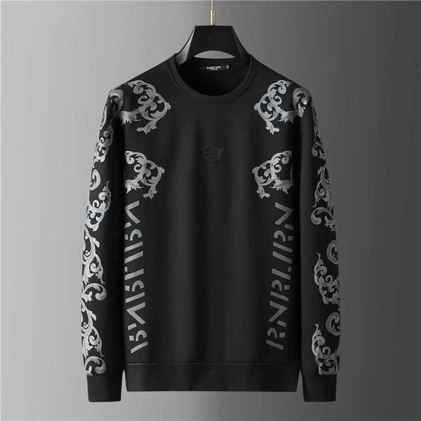 

men's sweaters european luxury fashion printed sweater 2022 autumn new designer brand high end casual crew neck sports pullover g221010, White;black