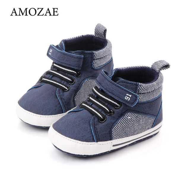 

boots new baby shoes spring/autumn sneakers boys soft-soled non-slip mid-high casual toddler for 0-18m l221011, Black;grey