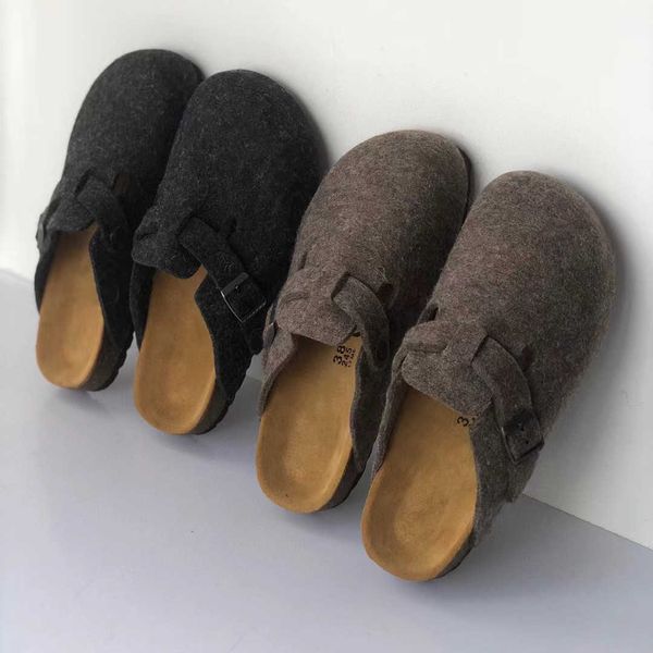 

brand casual shoes designer design new cork casual slippers in the autumn of 2022 size 35-40, Black