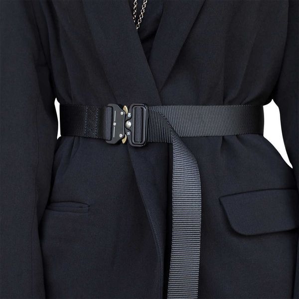 

belts four seasons women streetwear weave tactical canvas belt g221010, Black;brown