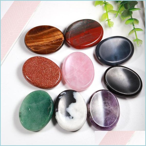 

stone worry stone thumb gemstone artware natural rose quartz healing crystal therapy reiki treatment spiritual minerals mas palm gem dh94b, Black