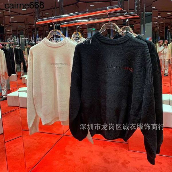 

designer women's hoodies sweatshirts autumn new rubber cotton wool loose men's alexanders women's pullover wangs, Black