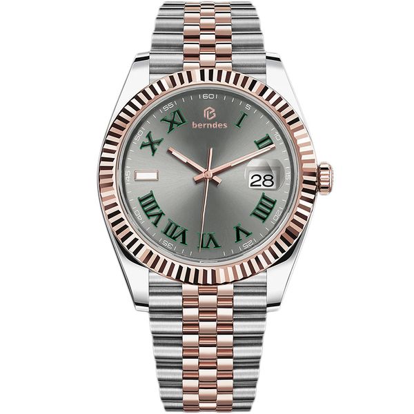 

watch u1 men's automatic mechanical watch ladies stainless steel rome scale super luminous waterproof function, Slivery;brown