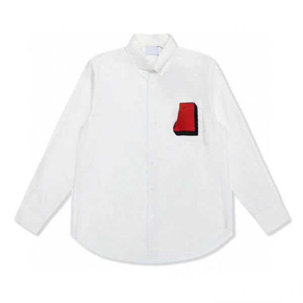 

brand men's casual shirts brand the correct version of three-dimensional letter towel embroidered long sleeve -xxxl, White;black