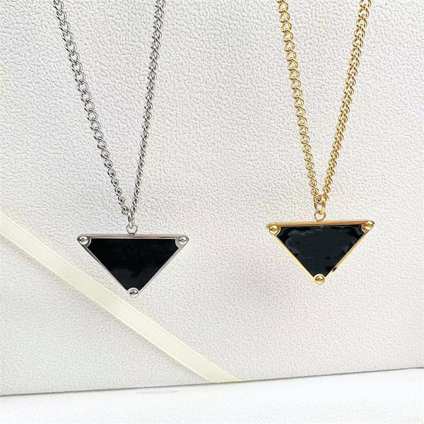 

fashion designer charm sale pendant necklaces for man woman inverted triangle letter designers brand jewelry mens womens trendy personality, Golden;silver