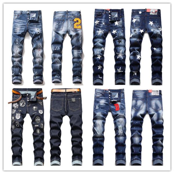 

men stretch black jeans fashion slim fit denim pants trousers stripes slim-leg five star biker blue ripped hip hop streetwear skinny washed