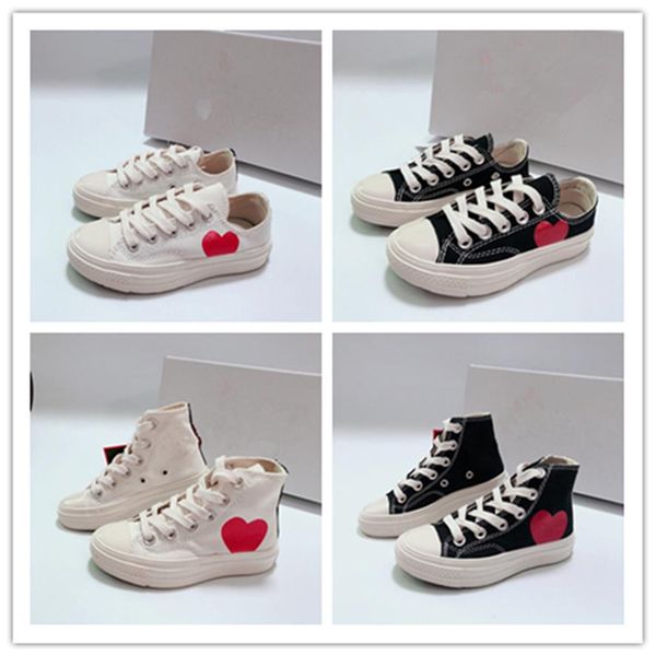 

2021 kids big eyes play chuck 70 canvas shoes multi heart 70s hi classic name skateboard trainers casual sport sneakers 23-35233n, Black