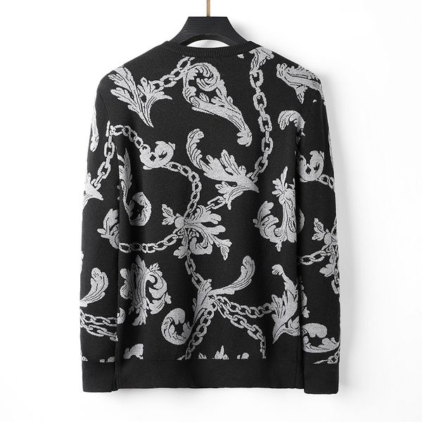 

striped sweaters men crew neck pullover half blue white winter knitted sweaters long sleeve new designer pull, White;black
