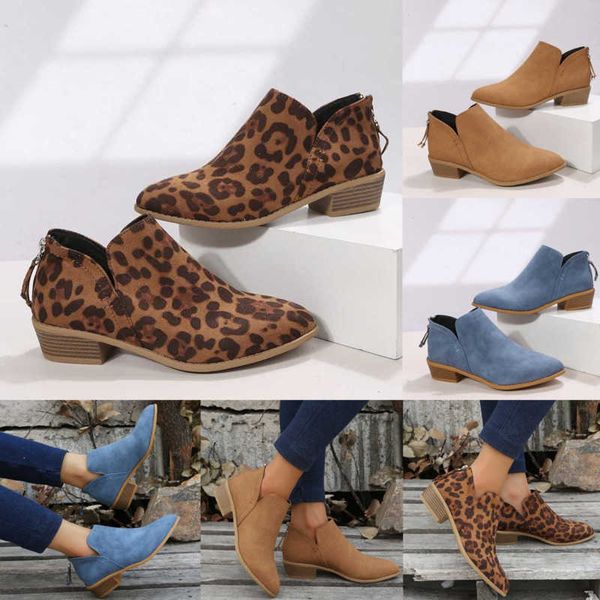 

2022 fall and winter women booties new thick heel back zipper short boots, Black