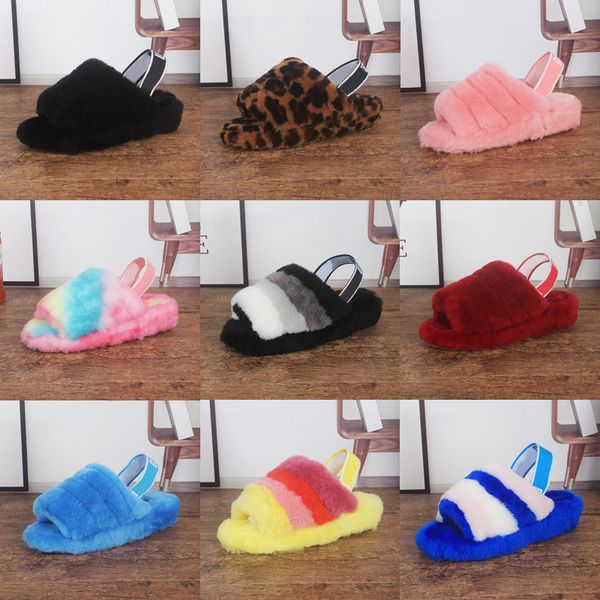 

wool slippers designer indoor sneakers one word keep warm men women solid color black sequins khaki wine red pink graffiti leisure time ubg