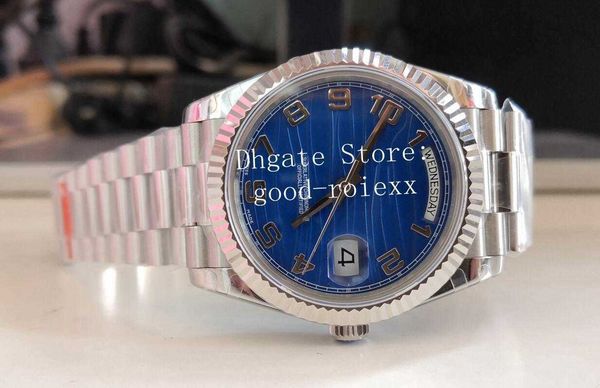 

luminous men's watches men bp factory watch flute bezel blue quadrant roman motif arab dial automatic 2813 asia steel day date 228239