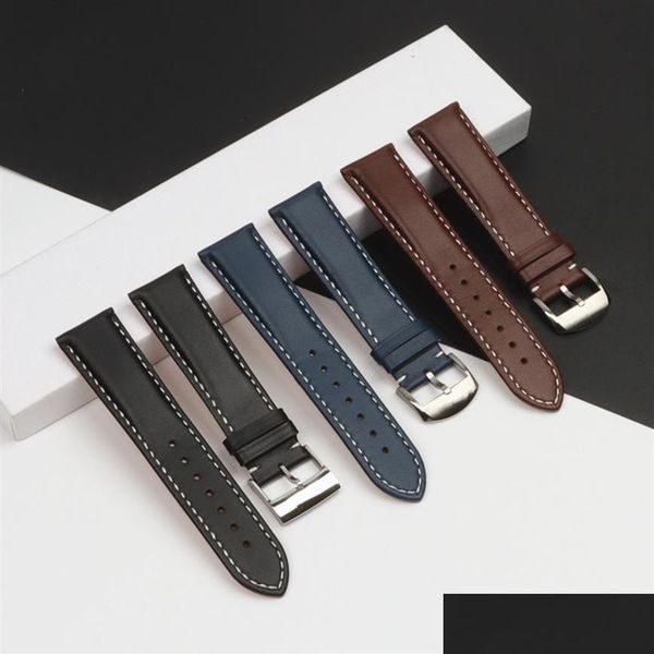 

watch bands genuine leather watch band watchband bracelet for fit strap navitimer with buckle belt 22mm 24mm2709 drop delivery 2021 otzme, Black;brown