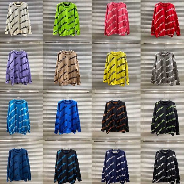 

women's sweaters autumn winter balencaigass designer 2022 new fashion brand fashion brand knitted sweater men women's crew neck le, White;black