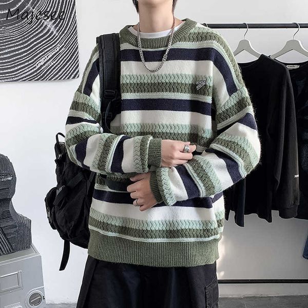 

men's sweaters pullovers men o-neck ins handsome winter preppy stylish design teens dynamic personality korean harajuku dents sweater g, White;black