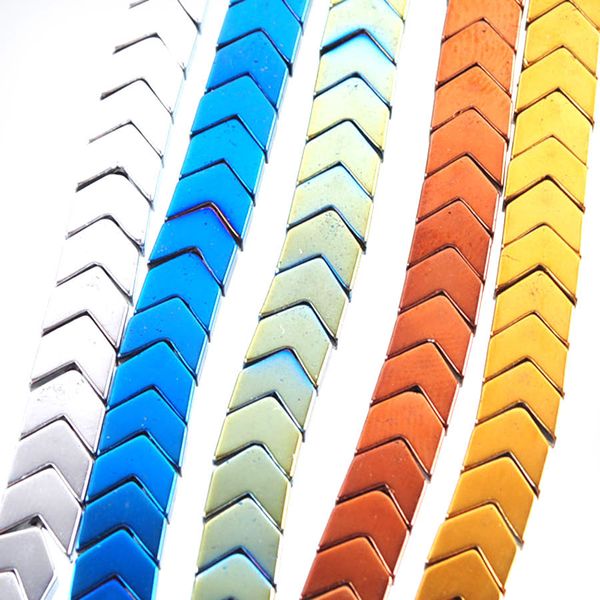 

wojiaer 6mm arrow head hematite materials natural stone 5 colors spacer loose beads for jewelry making diy bracelet bl320, Black