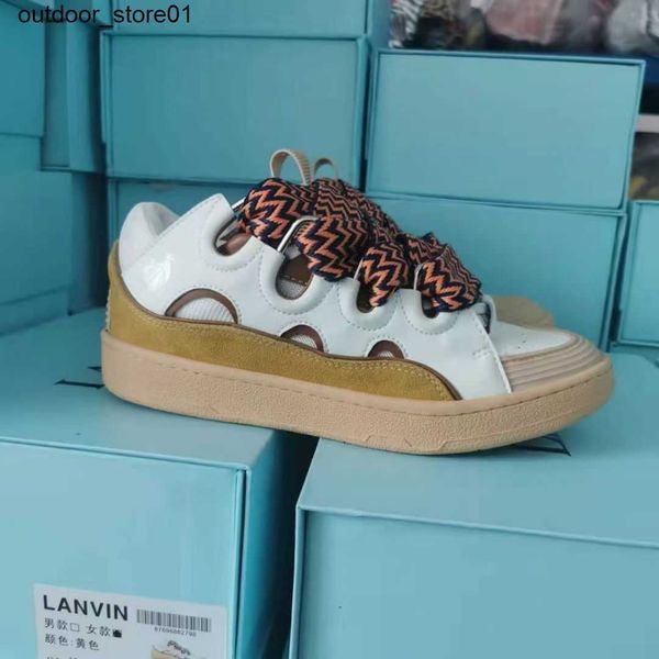 

designer sneakers lanvins fashion brand dress shoes new german training shoe thick soles color blocking couple lace up men women running bre, Black