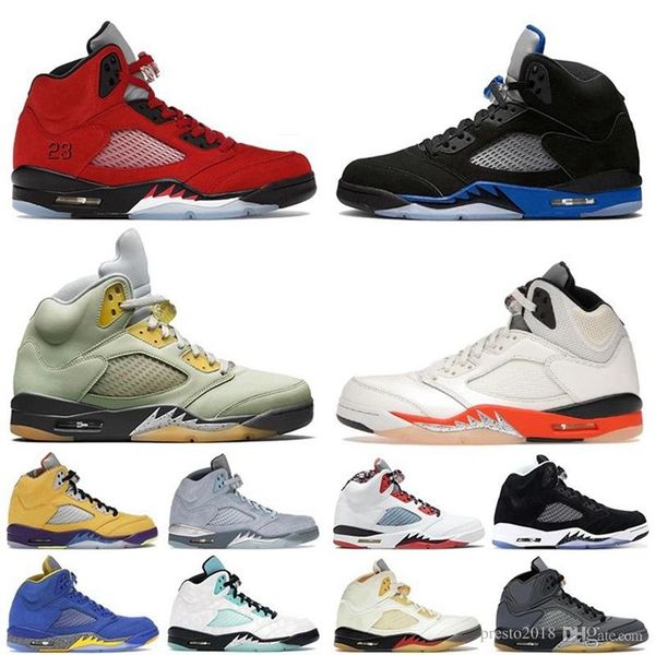 

2022 shoe jumpman 5 men basketball shoes 5s cement oregon international alternate raging flight, Black