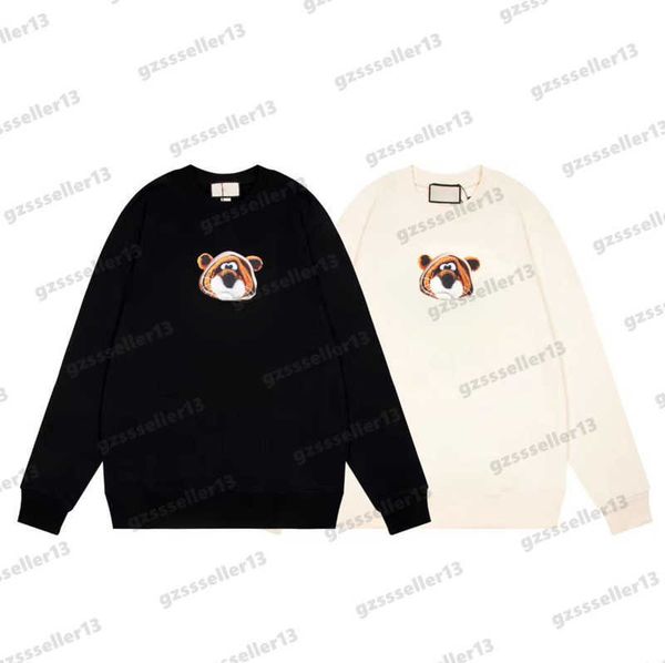 

womens sweatshirt jumper high-end animal letter logo printing hoodies fashion brand cotton loose designer sweatshirts 2 colors, Black