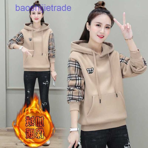 

designer luxury bbr hoodies online store hooded sweater women's plush thickened loose korean version 2022 autu, Black