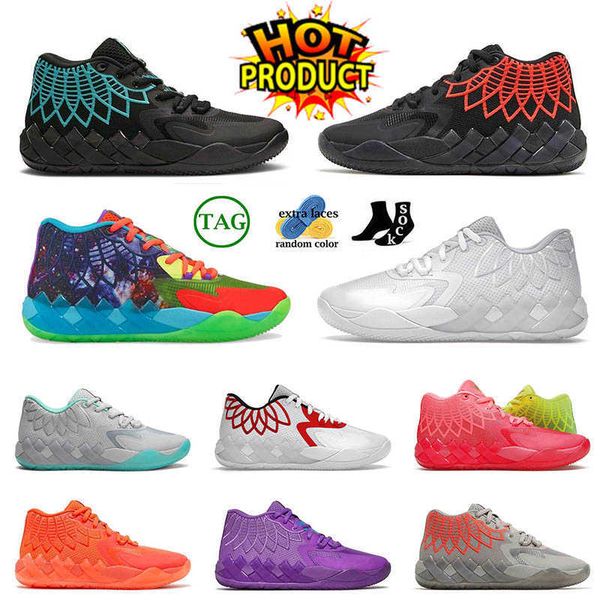 

fashion lamelo ball mb.01 basketball shoes mens rick and morty black blast buzz city be you queen city white silver womens sneakers