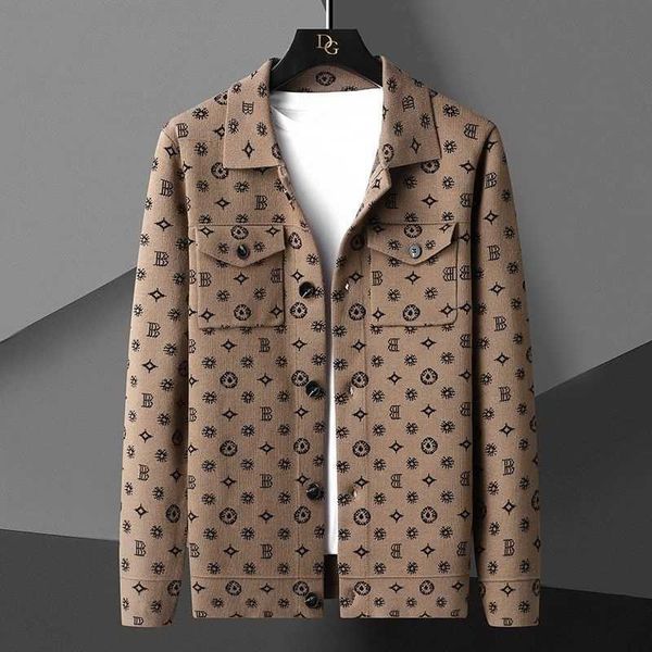 

men's sweaters 2022 fall brand printing pocket cardigan sweater 2022 luxury lapel knitted jacket designer coat g221010, White;black