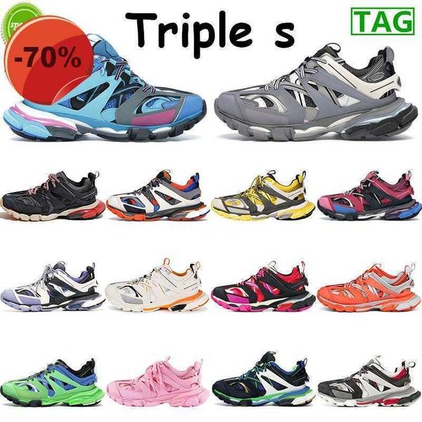 

triple s shoes runner blue mens platform sneaker black white grey red orange lime glow in the dark fashion chaussures casual trainer