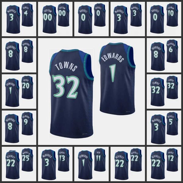 

basketball jersey 75th anniversary minnesotas min men timberwolve d'angelo russell anthony edwards karl anthony towns patrick beverley, Black