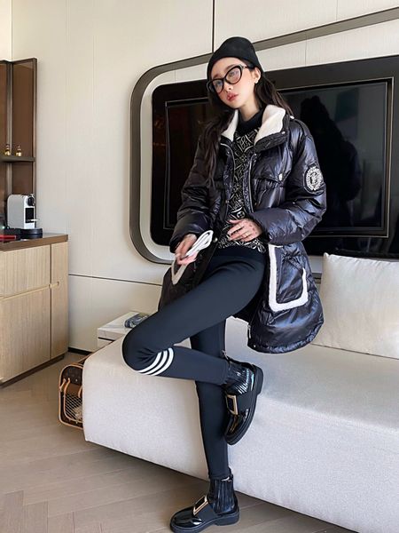 

balm women's brand down jacket2022 women new autumn winter jacket overcoat long style down jacket designer grade casual spring logo coa, Black;brown