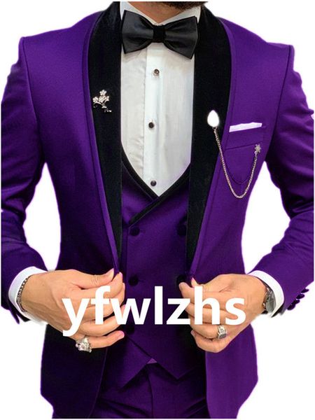 

handsome one button groomsmen shawl lapel groom tuxedos mens wedding dress man jacket blazer prom dinner suits jacket pants tie vest w1013, Black;gray
