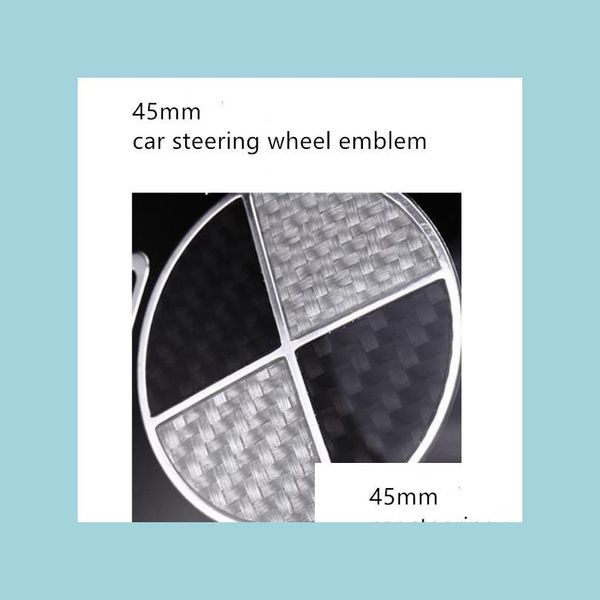 

car badges 3d carbon fiber black white car badges steering wheel emblem sticker 45mm forbm-w 3 5 7 x1 x3 x5 x6 drop deli dhc1z