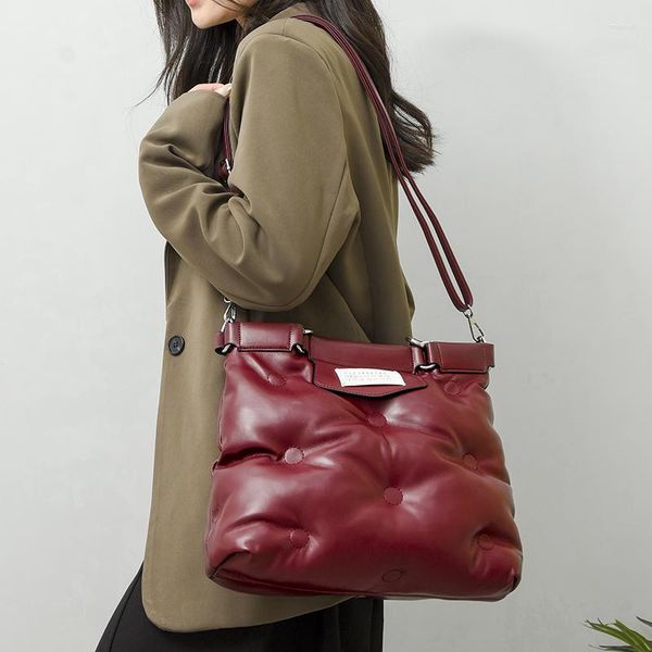 

evening bags large capacity pu women's shoulder bag designer down padded handbag woman luxurious quality leather crossbody