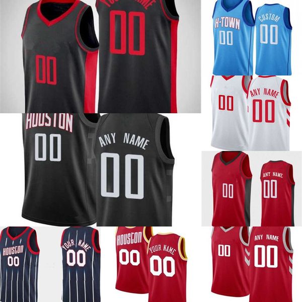 

college wearbasketball jerseys custom mens womens houston''rockets''16 usman garuba 0 jalen green 4 danuel house jr. 2 d, Black