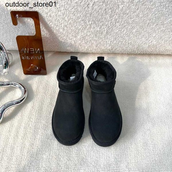 

designer boots australia snow boot luxury womens shoes new winter short boot antiskid flat bottom thickened leather men women lovers, Black