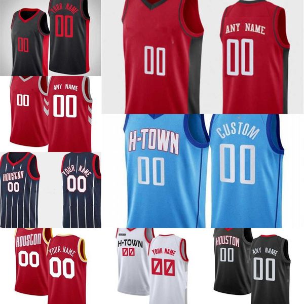 

college wearbasketball jerseys 75th custom mens womens houston''rockets''16 usman garuba 0 jalen green 4 danuel house jr, Black