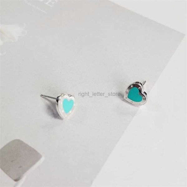 

charm blue love stud earrings luxury jewelry 925 sterling silver holiday gift women exquisite fashion classic with box g220921, Golden