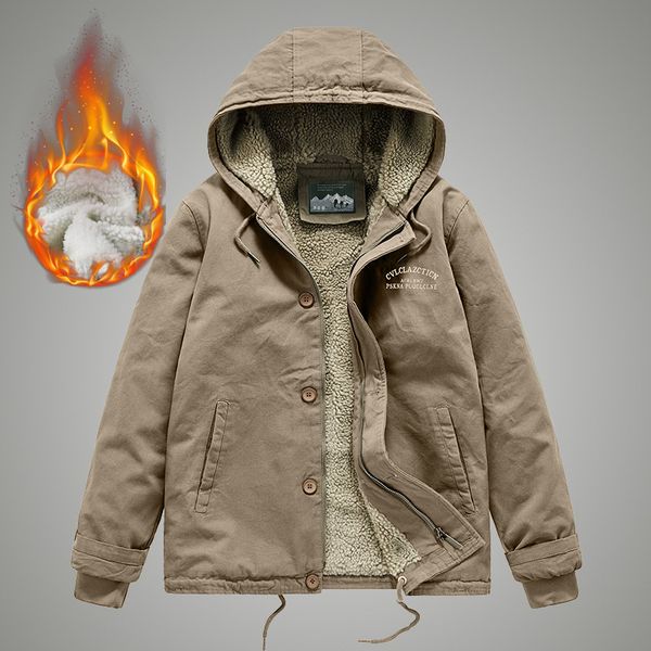

men's down parkas thicken jackets coats fleece hooded winter flight military bomber male clothing windproof casual warm jacket 221010, Black
