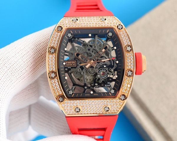 

rm035 diamond watch automatic mechanical movement sapphire crystal men's watch, Slivery;brown