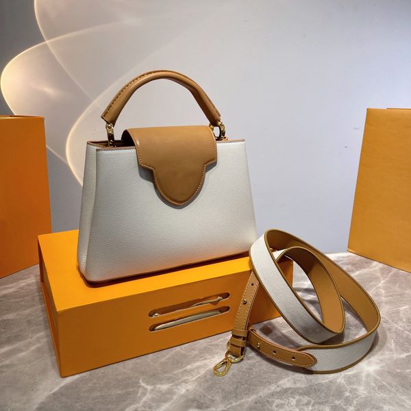 

designer capucines handbag shell bag crossbody shoulder bags purse wallets clutch totes lock letters floral geometric keychain rivet zipper